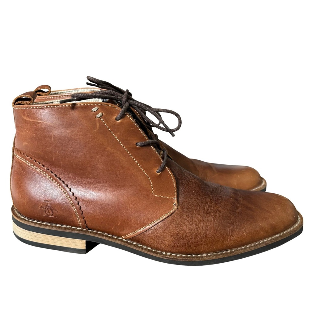 Original Penguin Monty Leather Chukka Boots Sz 11 Brown Leather Business Casual